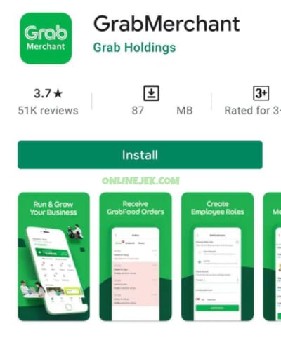 Download aplikasi GrabMerchant dari Google PlayStore